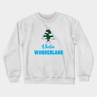 "Winter Wonderland" With Winter Tree Crewneck Sweatshirt